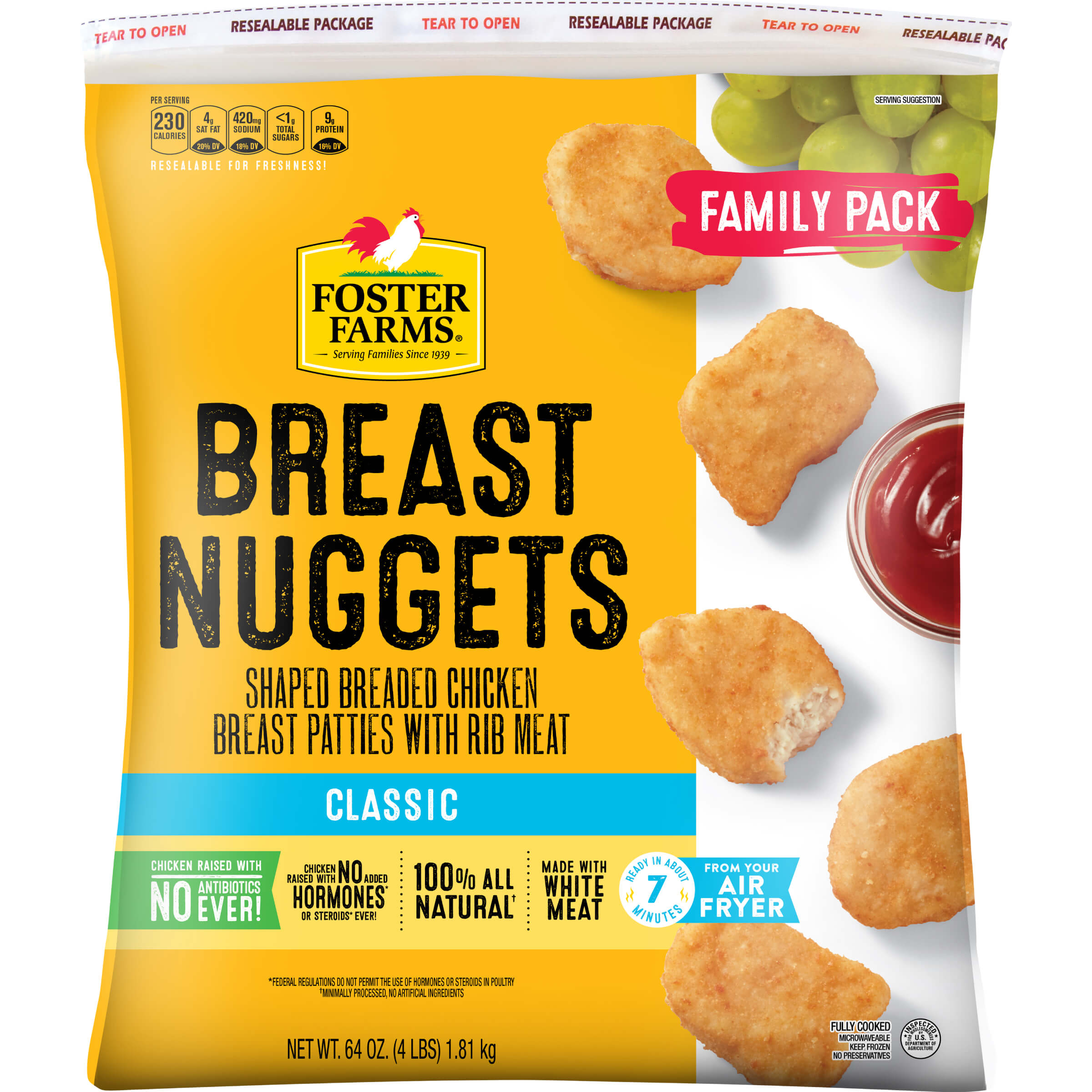 Chicken Nuggets Family Pack, Frozen - 64 oz