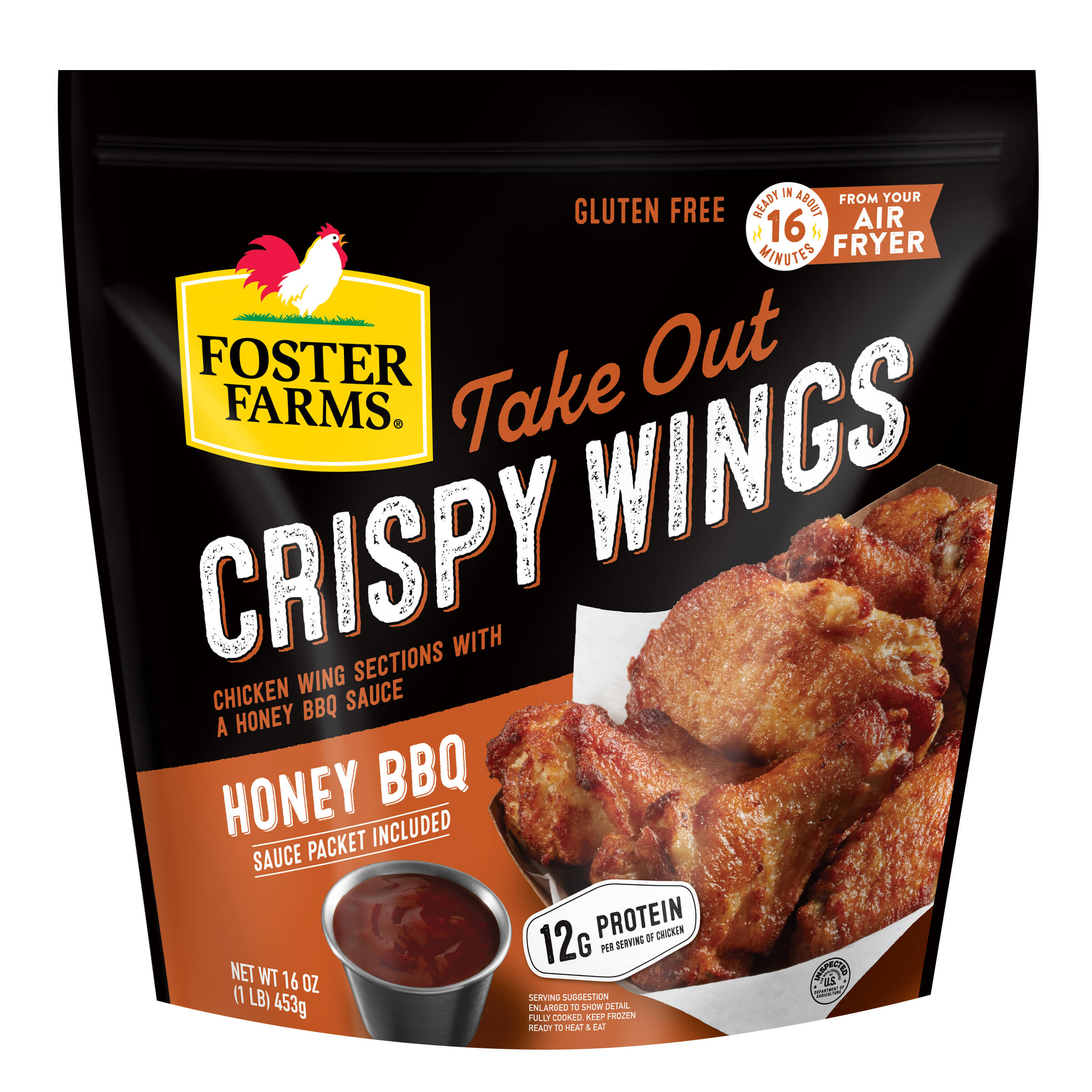 Take Out Honey BBQ Crispy Chicken Wings, Frozen - 16 oz