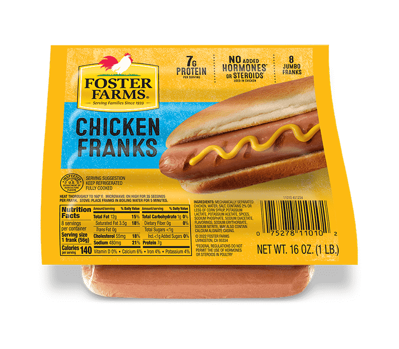 Chicken Franks, Refrigerated - 16 oz