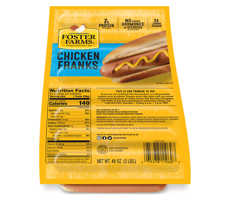 Chicken Franks, Refrigerated - 48 oz