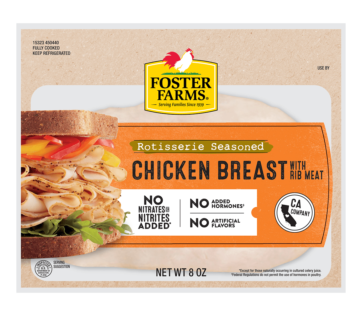 Rotisserie Seasoned Chicken Breast Deli Meat - 8 oz Pack