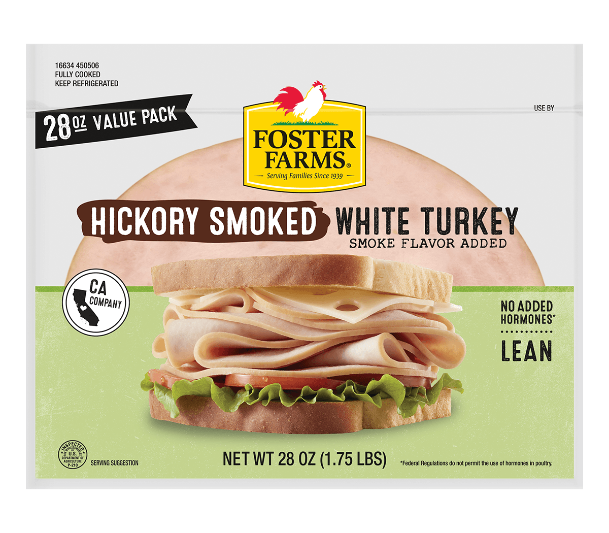 Hickory Smoked White Turkey Deli Meat - 28 oz Pack