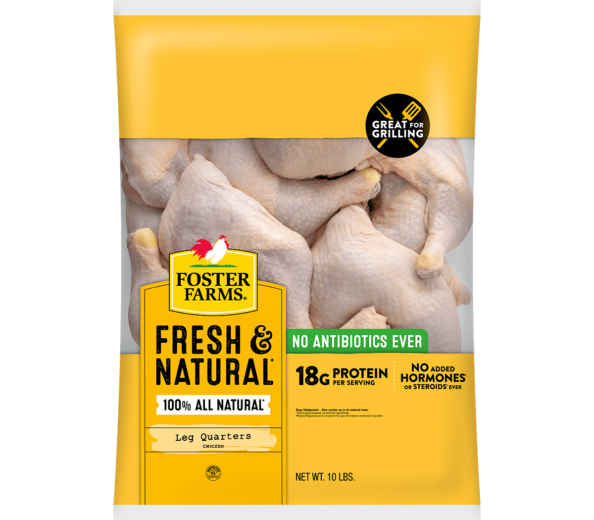 Fresh & Natural Chicken Leg Quarters - 10 lb