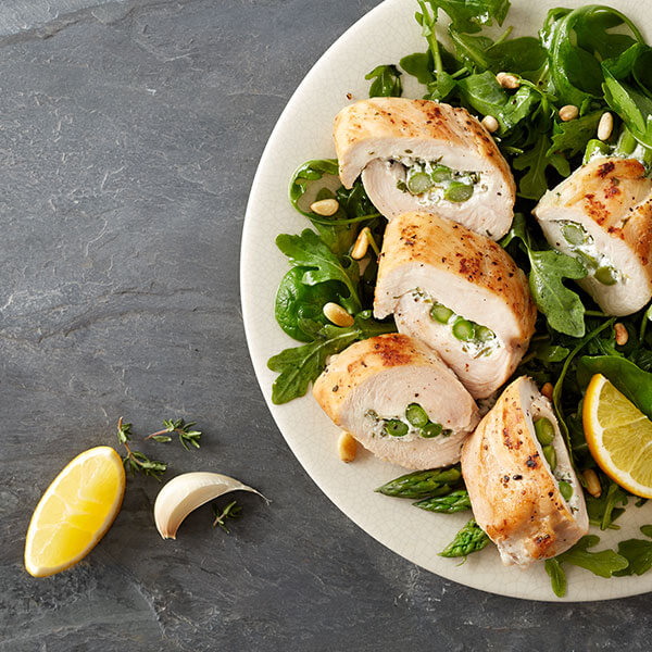 Lemon Chicken, Asparagus & Goat Cheese Roulades
