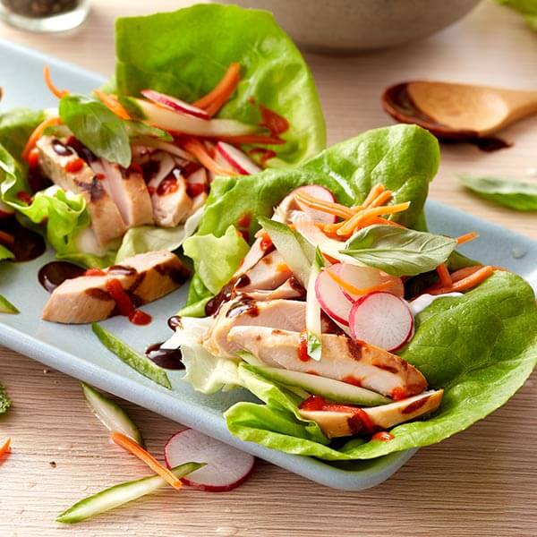 Chicken Thigh Banh Mi-Style Lettuce Wraps