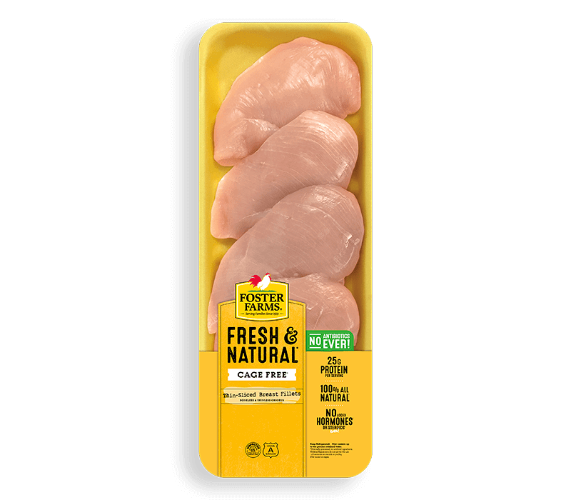 Fresh & Natural Thin-Sliced Boneless Skinless Chicken Breast Fillets Family Pack