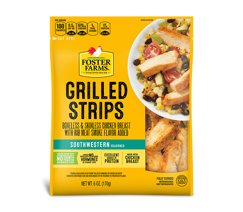 Southwestern Seasoned Grilled Chicken Strips, Refrigerated - 6 oz