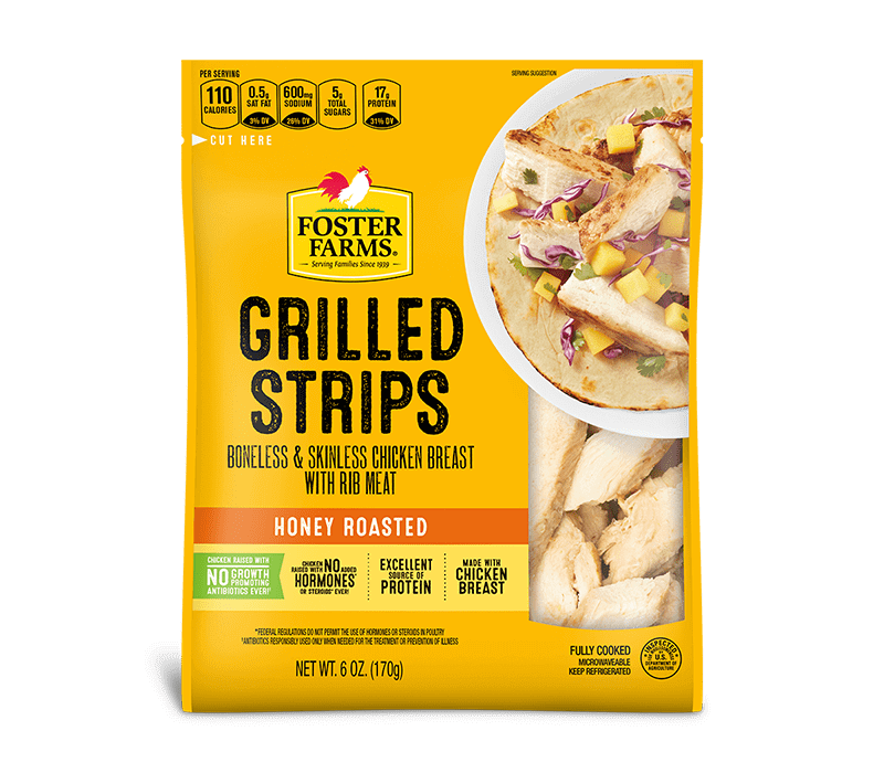 Honey Roasted Grilled Chicken Strips, Refrigerated - 6 oz