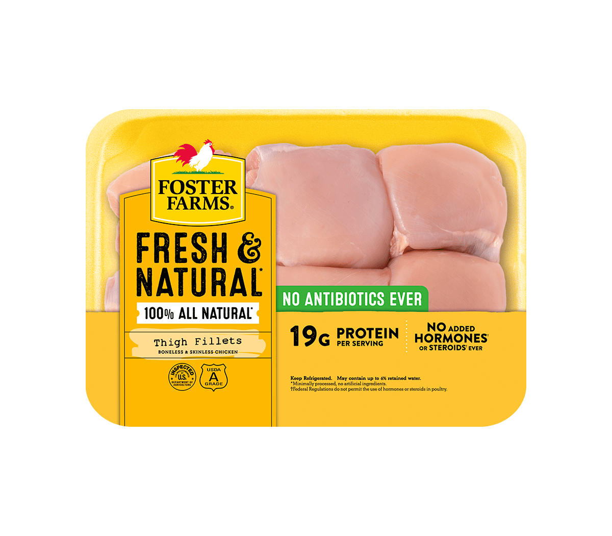 Fresh & Natural Boneless Skinless Chicken Thigh Fillets