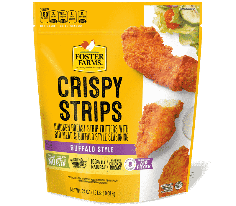Foster Farms Buffalo Style Crispy Chicken Strips, Frozen - 24 oz