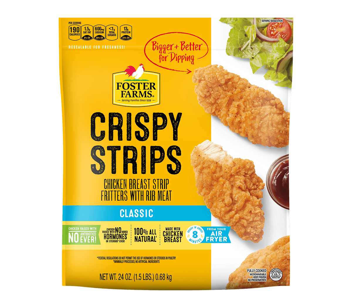 Crispy Chicken Strips, Frozen - 24 oz