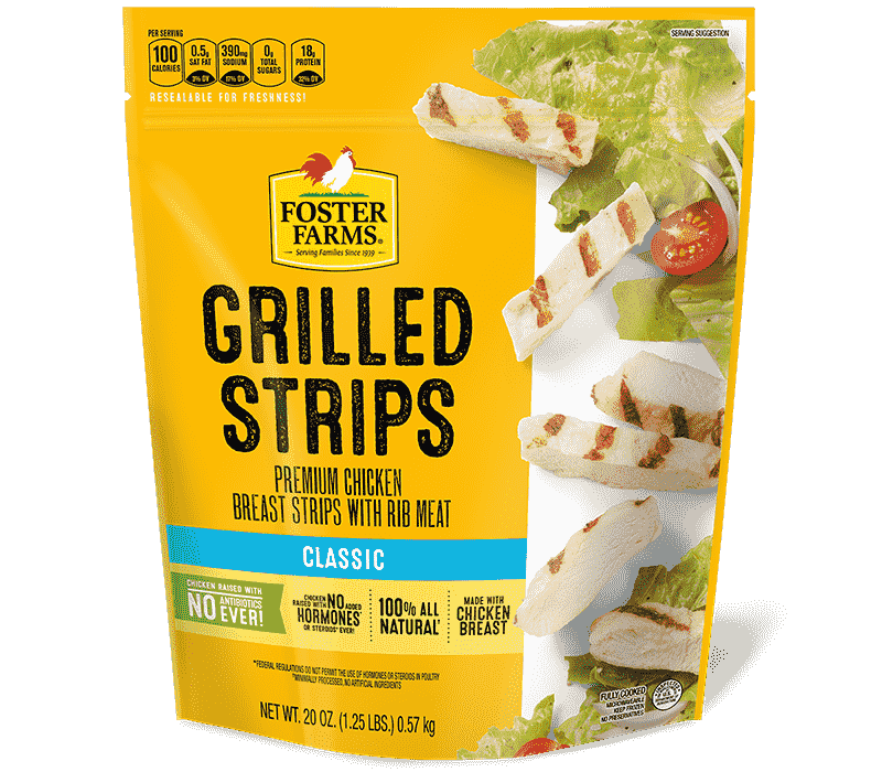 Grilled Chicken Strips, Frozen - 20 oz