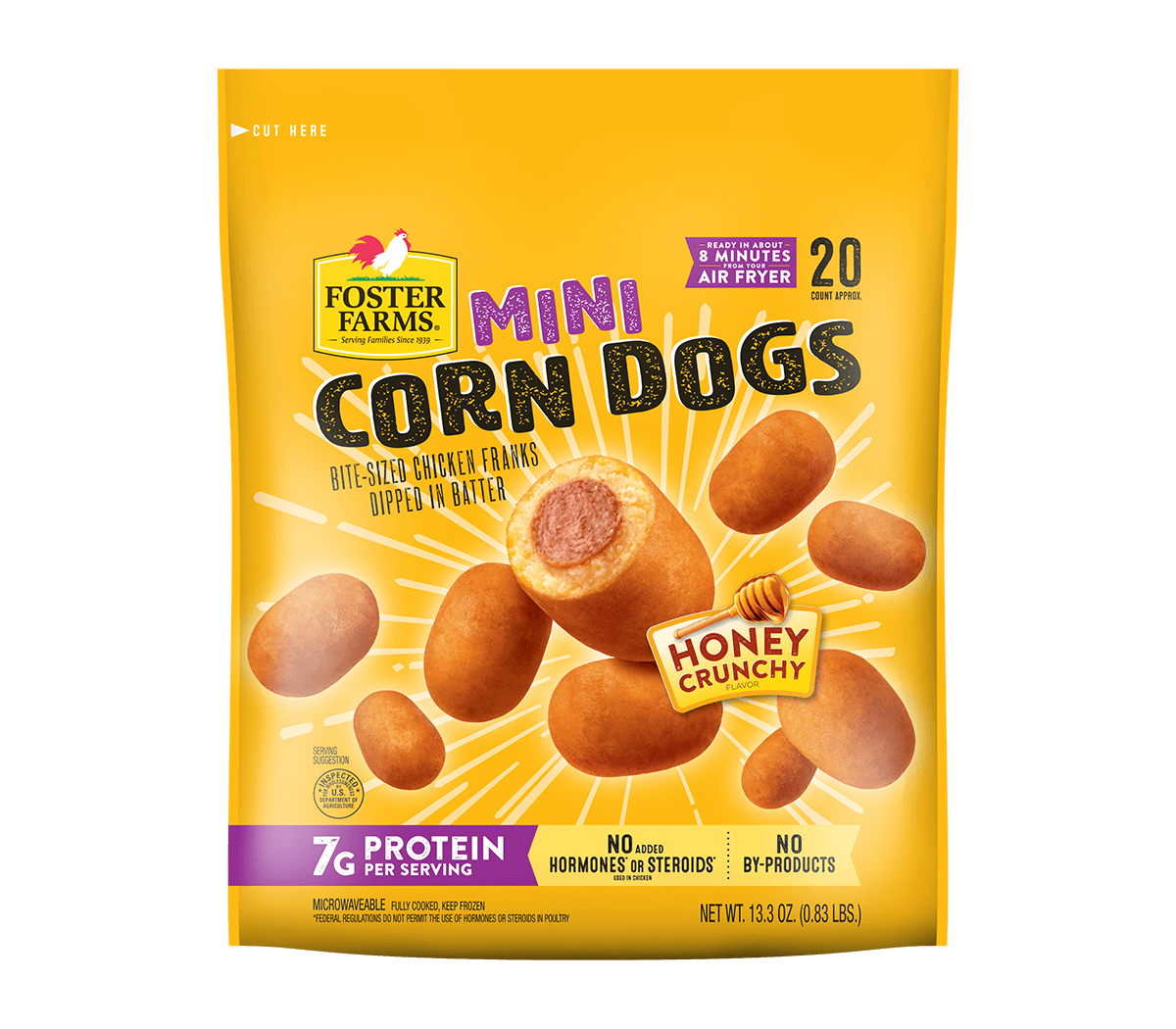 Honey Crunchy Mini Corn Dogs, Frozen - 20 ct