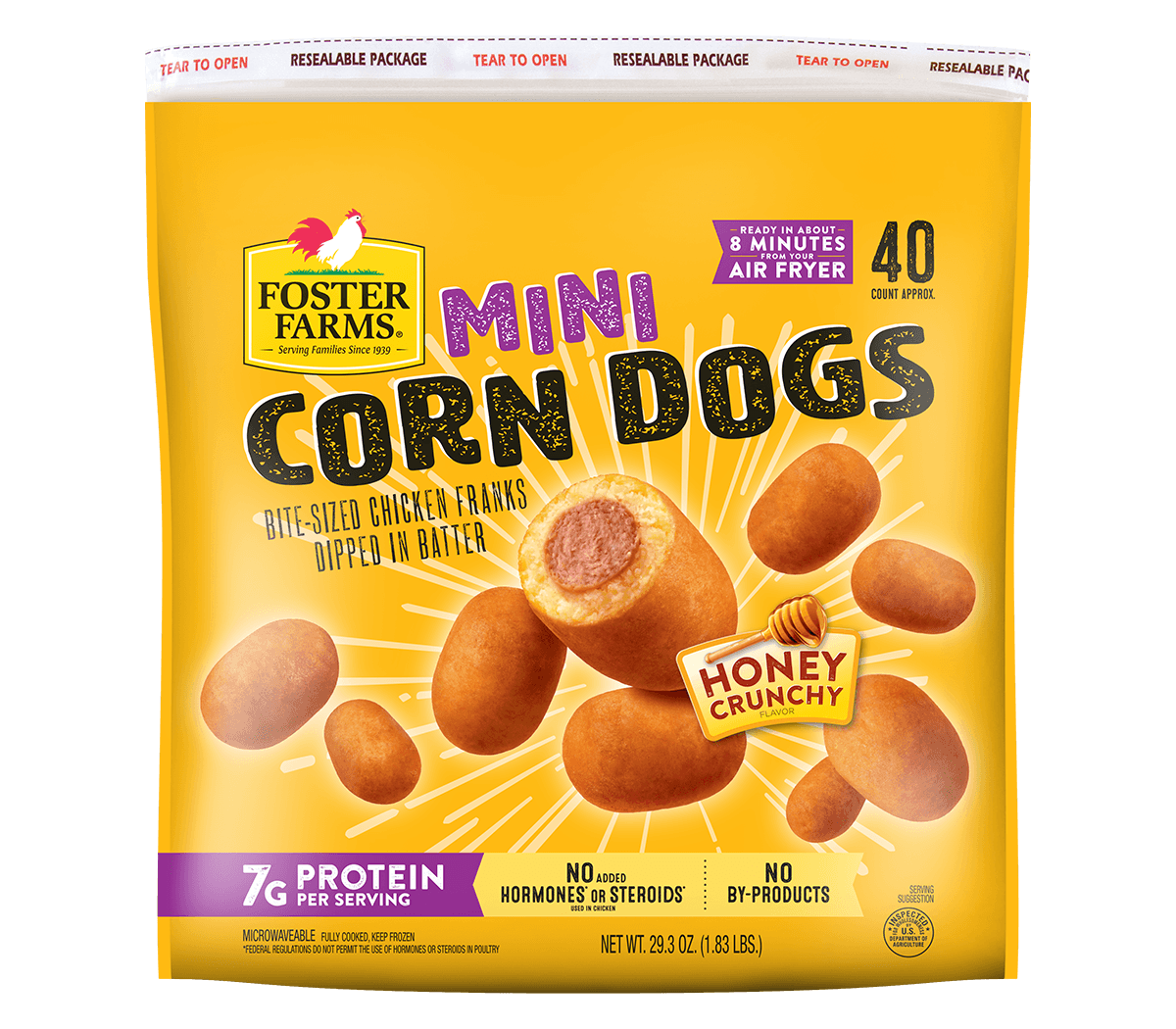 Honey Crunchy Mini Corn Dogs, Frozen - 40 ct