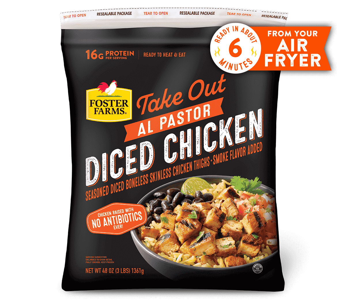 Take Out Al Pastor Diced Chicken - Products - Foster Farms