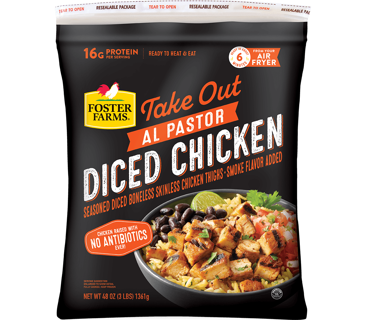 Take Out Al Pastor Diced Chicken, Frozen - 48 oz