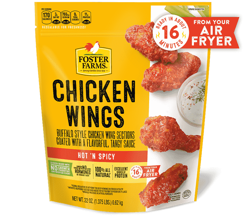 Hot & Spicy Chicken Wings, Frozen - 22 oz