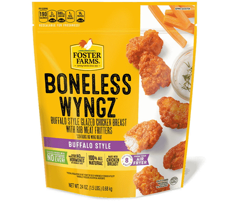 Buffalo Style Boneless Chicken Wyngz, Frozen - 24 oz