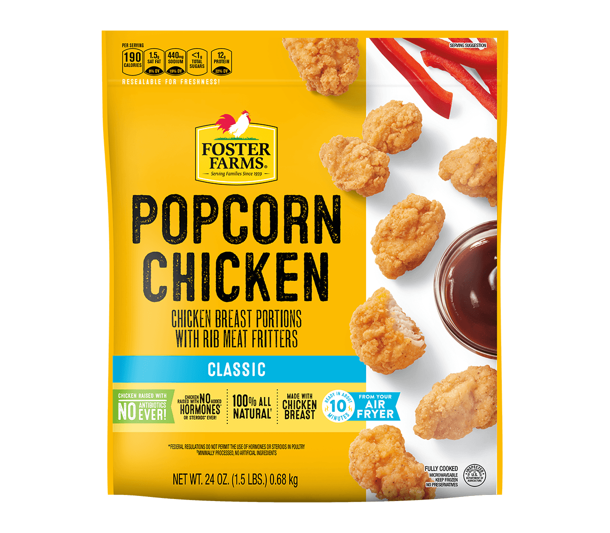 Popcorn Chicken, Frozen - 24 oz