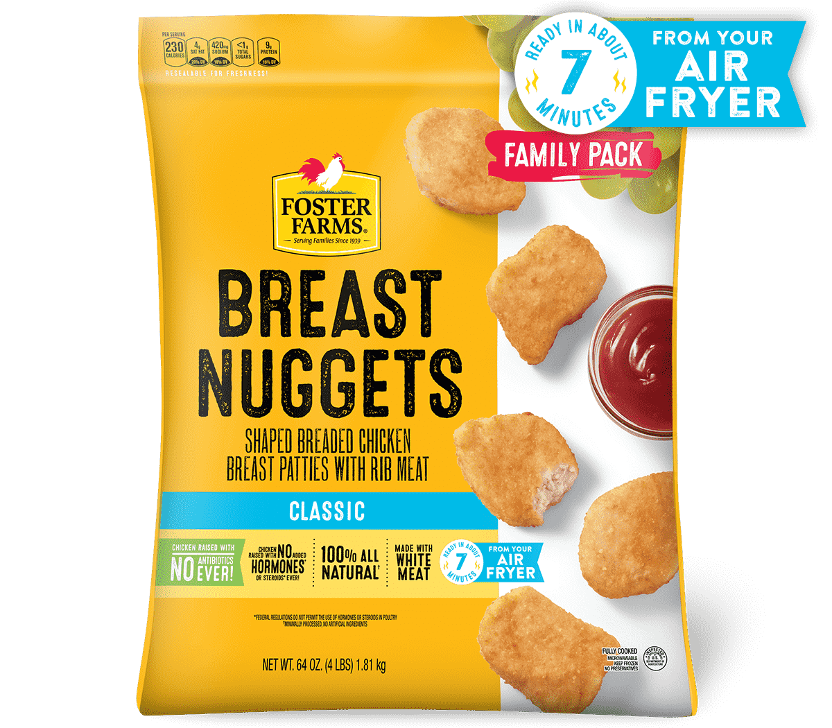 Chicken Nuggets Family Pack, Frozen - 64 oz - Products - Foster Farms