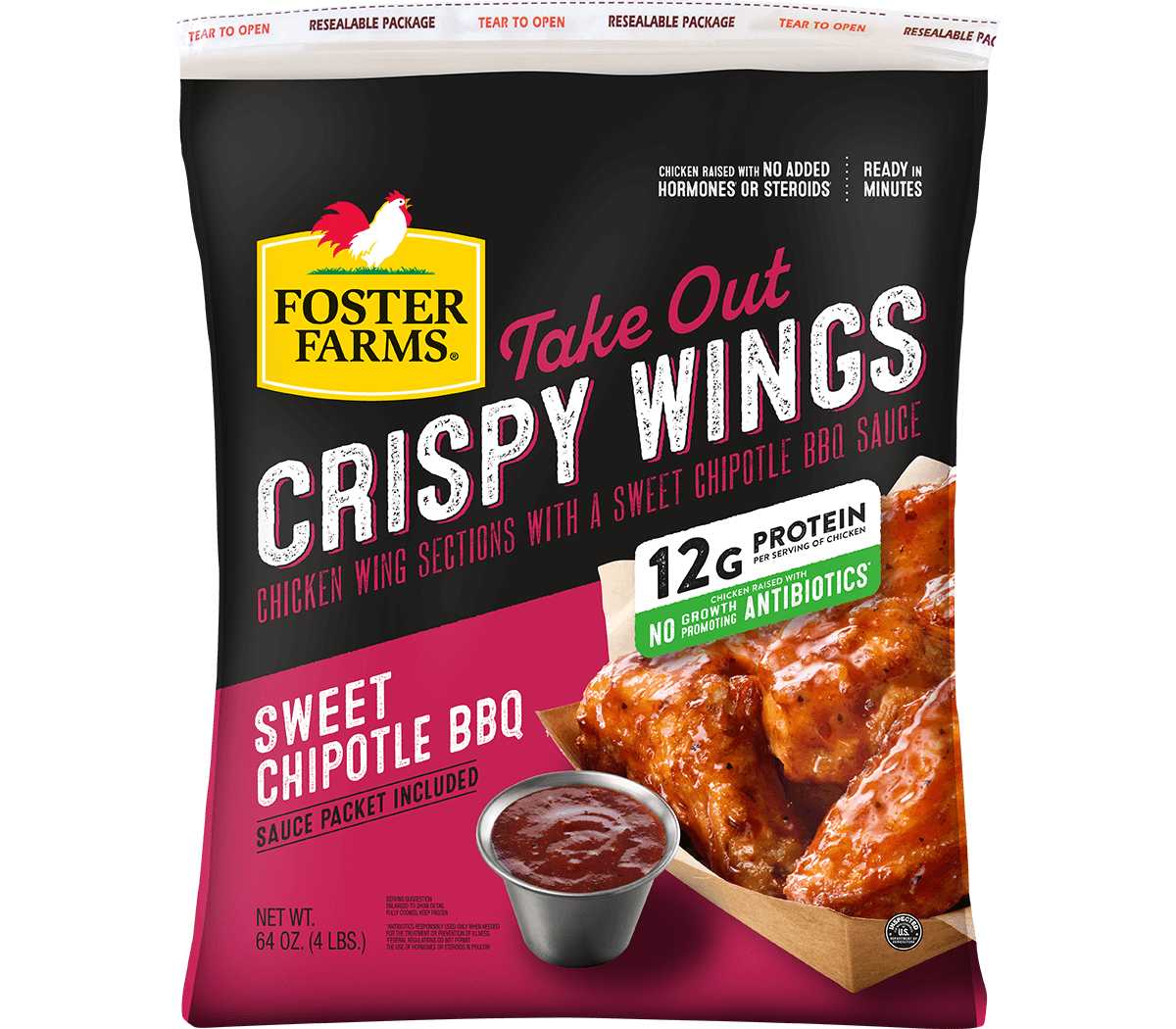 Take Out Sweet Chipotle Crispy Chicken Wings, Frozen - 64 oz