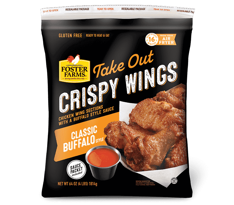 Take Out Classic Buffalo Crispy Chicken Wings, Frozen - 64 oz