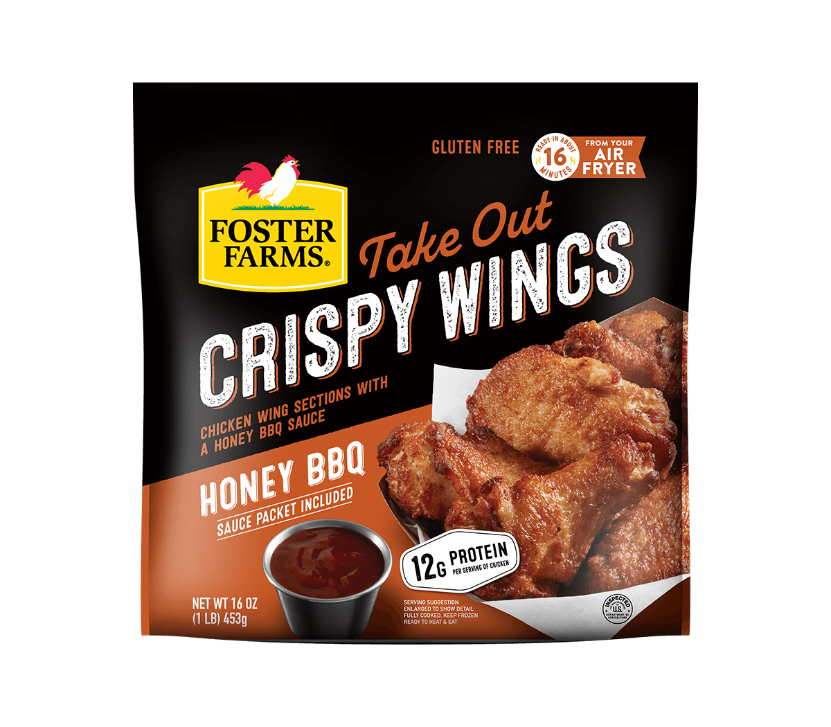 Take Out Honey BBQ Crispy Chicken Wings, Frozen - 16 oz