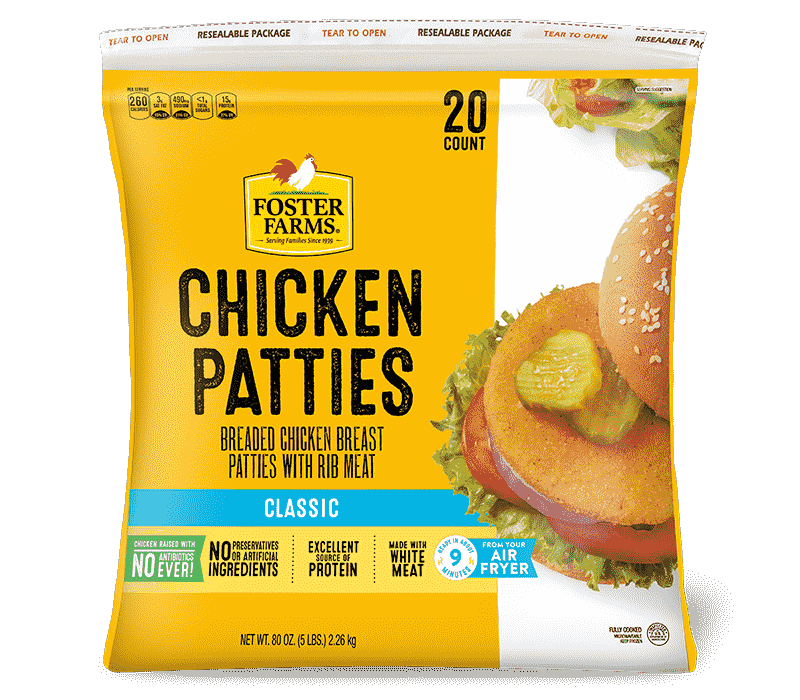 Chicken Patties Family Pack, Frozen - 80 oz