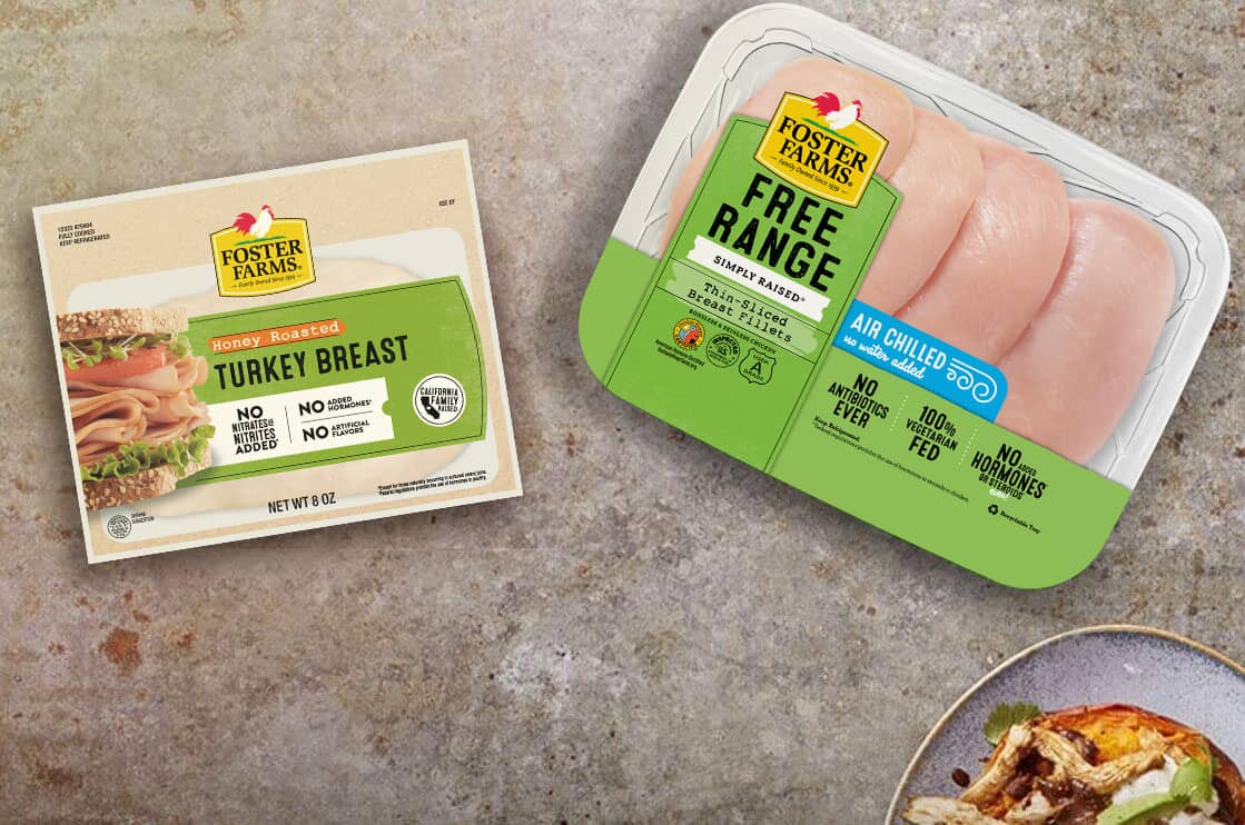 foster farms turkey deli meat and free range chicken breast