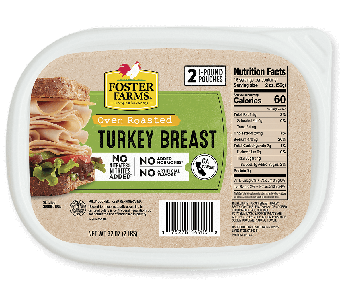 Honey Roasted Turkey Breast Tub Deli Meat - 32 oz. - Products