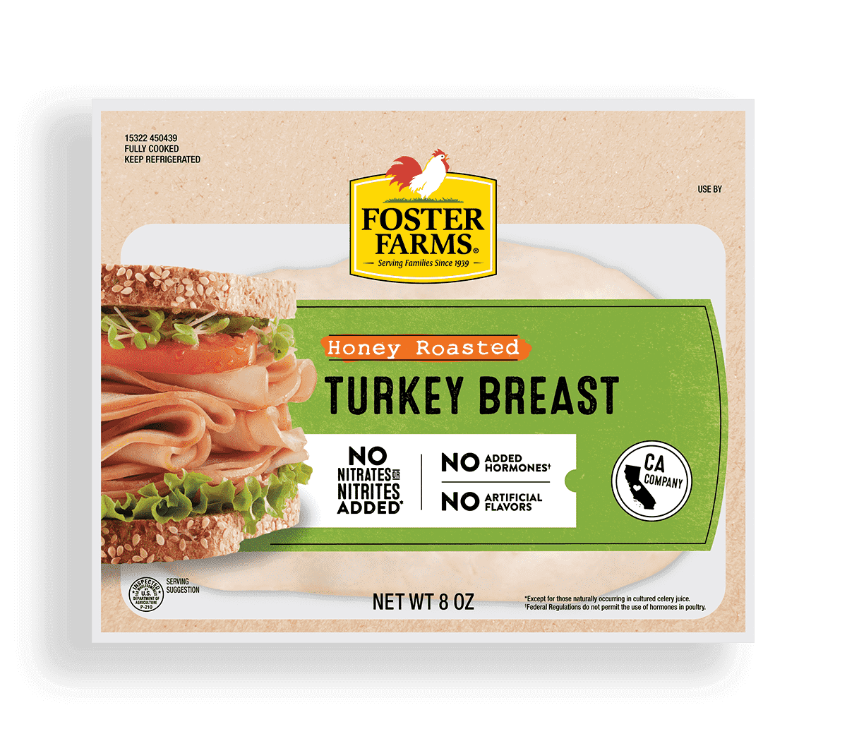 Honey Roasted Turkey Breast Deli Meat - 8 oz.