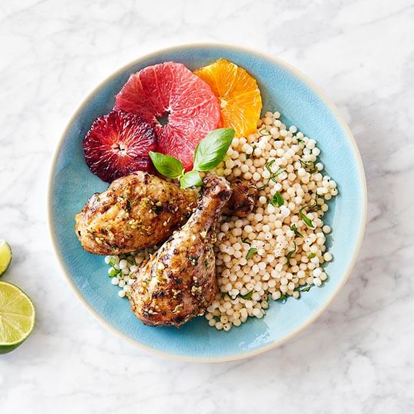 Roasted Chicken with Citrus Fruit and Israeli Couscous