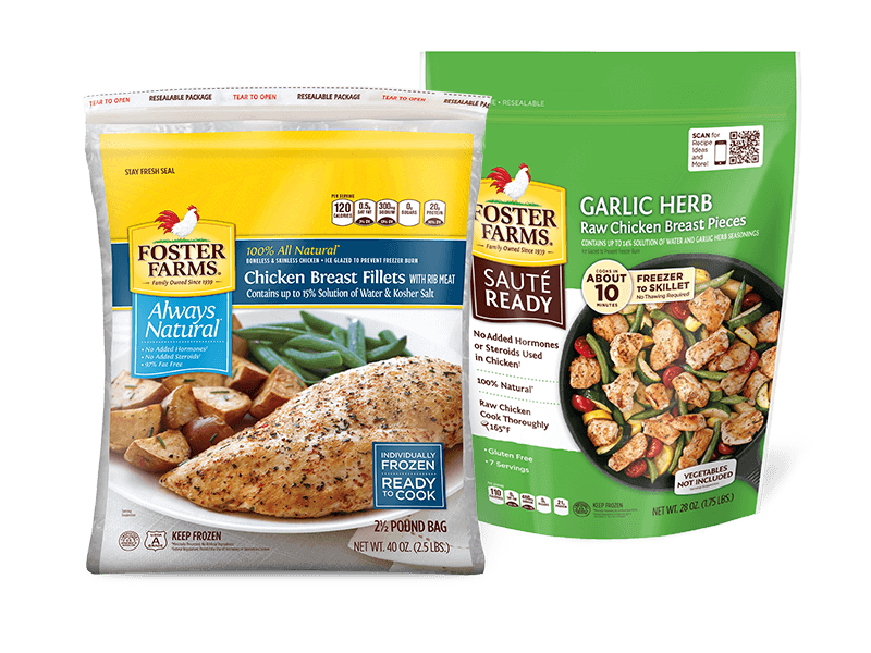 Garlic Herb Chicken Breast Pieces and Chicken Breast Fillets - Foster Farms