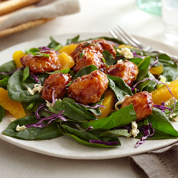 Spinach & Orange Salad with Warm Glazed Chicken