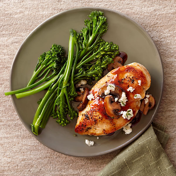 Balsamic Mushroom Chicken with Honey Goat Cheese