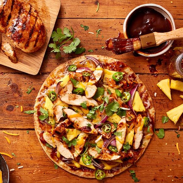 BBQ Chicken on Cauliflower Crust Pizza