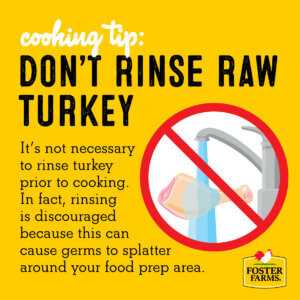 thanksgiving turkey cooking tip don't rinse raw turkey
