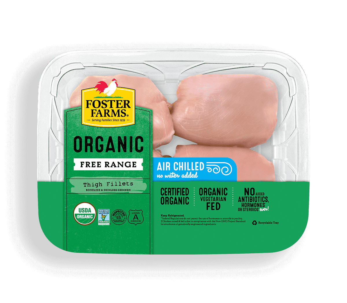 Organic Boneless Skinless Chicken Thigh Fillets