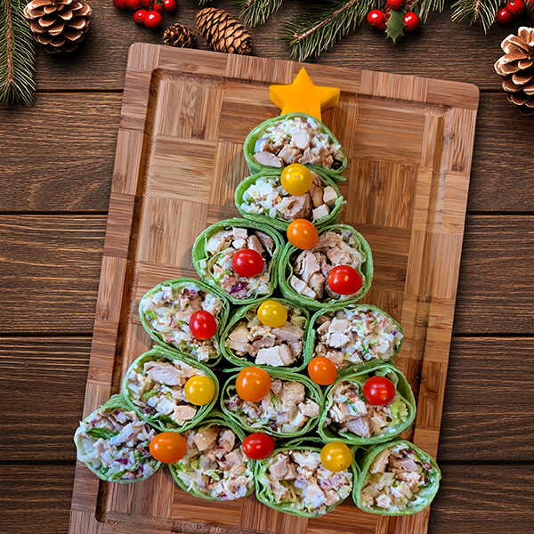 Christmas Tree Chicken Bacon Ranch Rolls