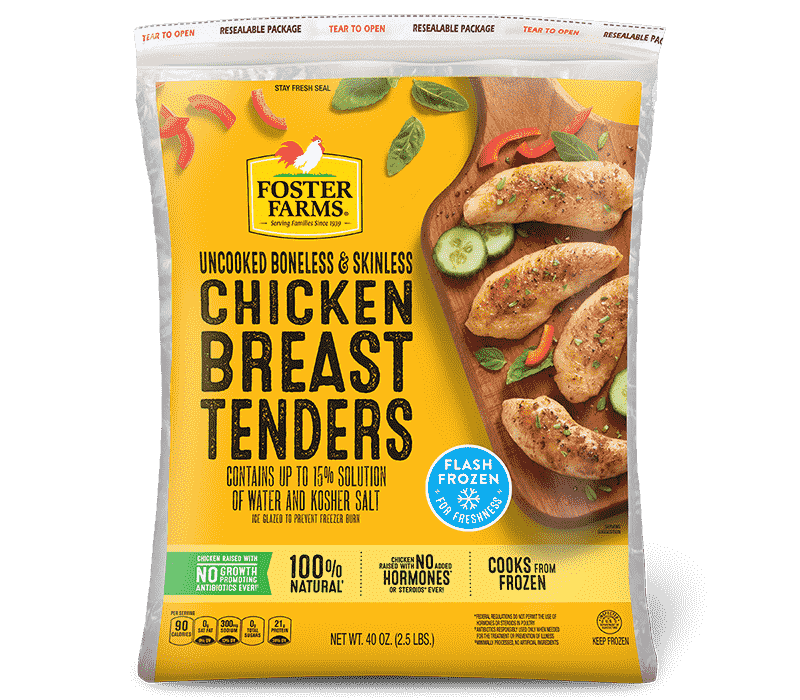 Uncooked Boneless & Skinless Frozen Chicken Breast Tenders