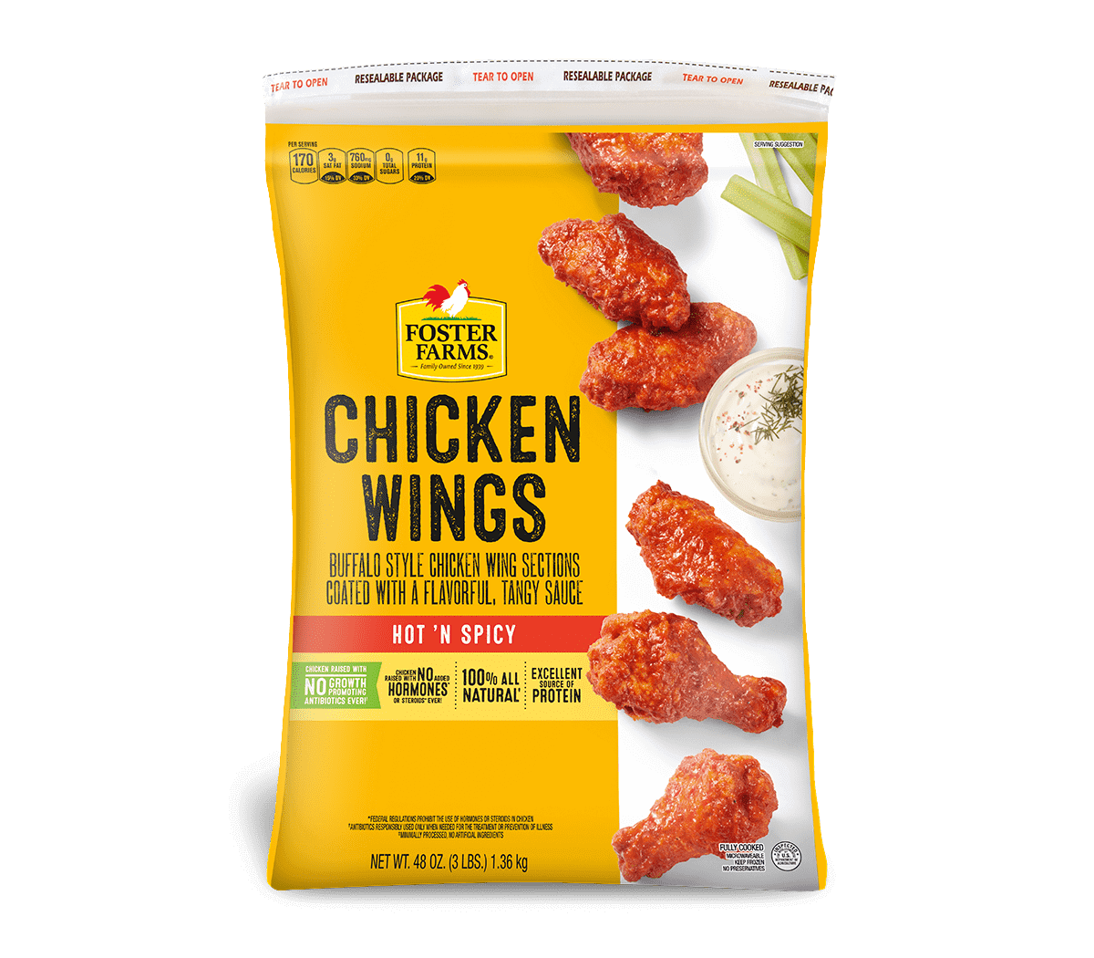 Hot & Spicy Chicken Wings - 48 oz. (Family Pack)