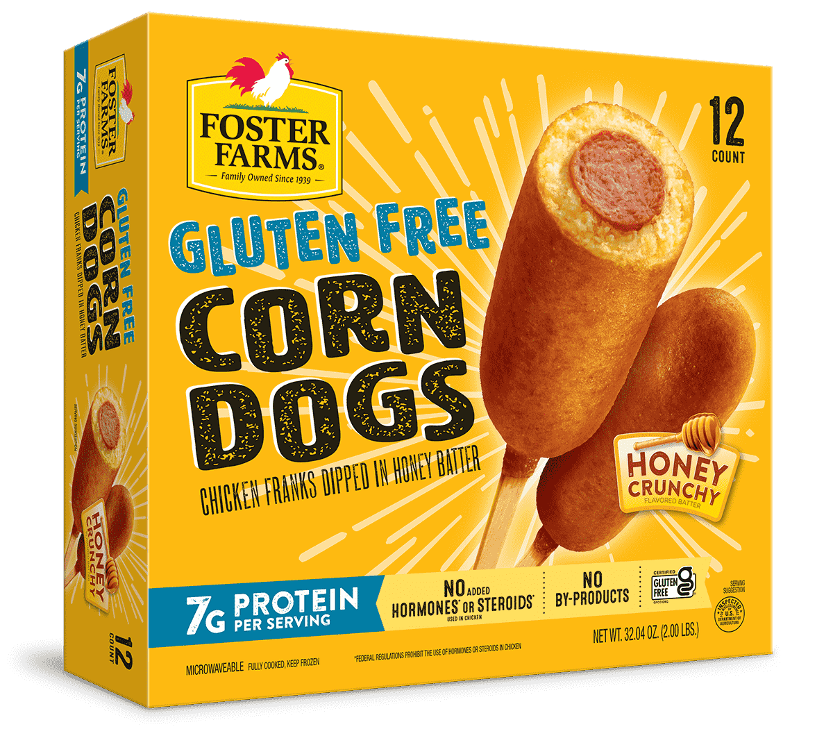 Gluten Free Corn Dogs Honey Crunchy 12 ct