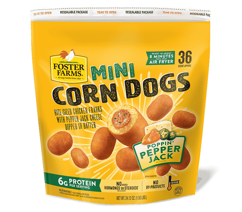 Mini Corn Dogs Poppin' Pepper Jack 36 ct