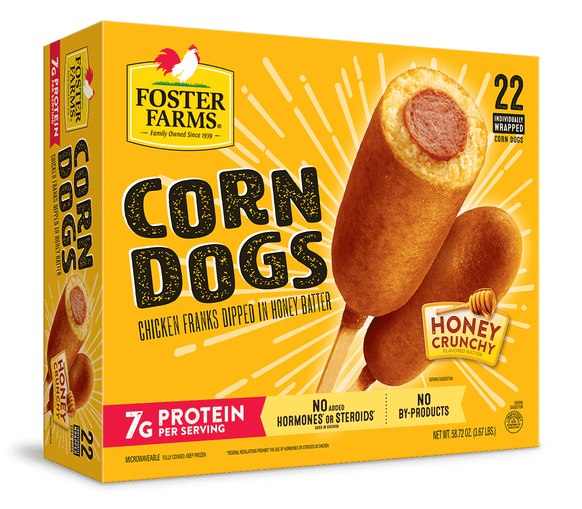 Corn Dogs Honey Crunchy (Individually Wrapped) 22 ct