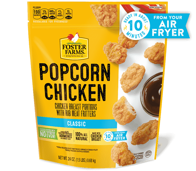Air fryer frozen popcorn chicken sales