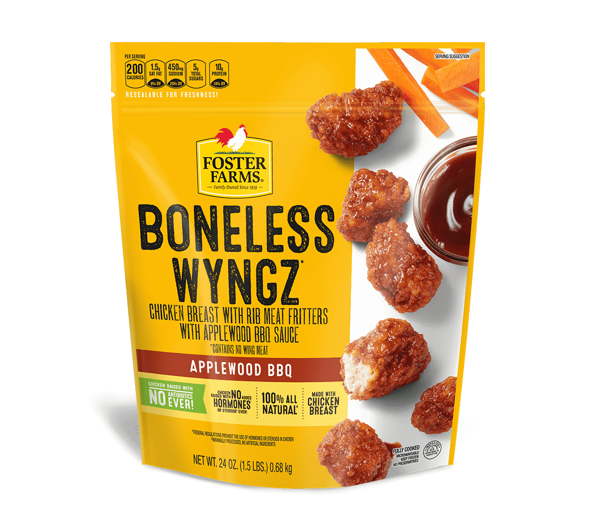 Applewood BBQ Boneless Chicken Wyngz - 24 oz.