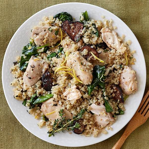 Chicken and Quinoa with Figs, Spinach, and Mint