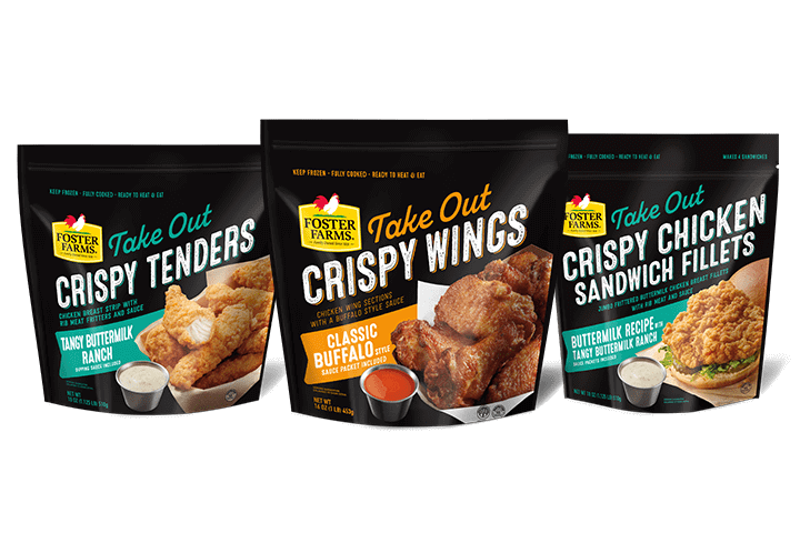 foster farms take out wings, tenders, fillets packs